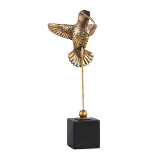 PTMD - Paradise Gold poly bird statue on stand