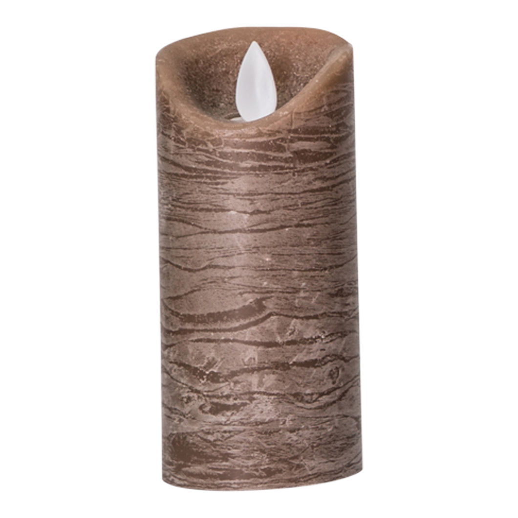 PTMD - LED Light Candle rustic brown moveable flame XS