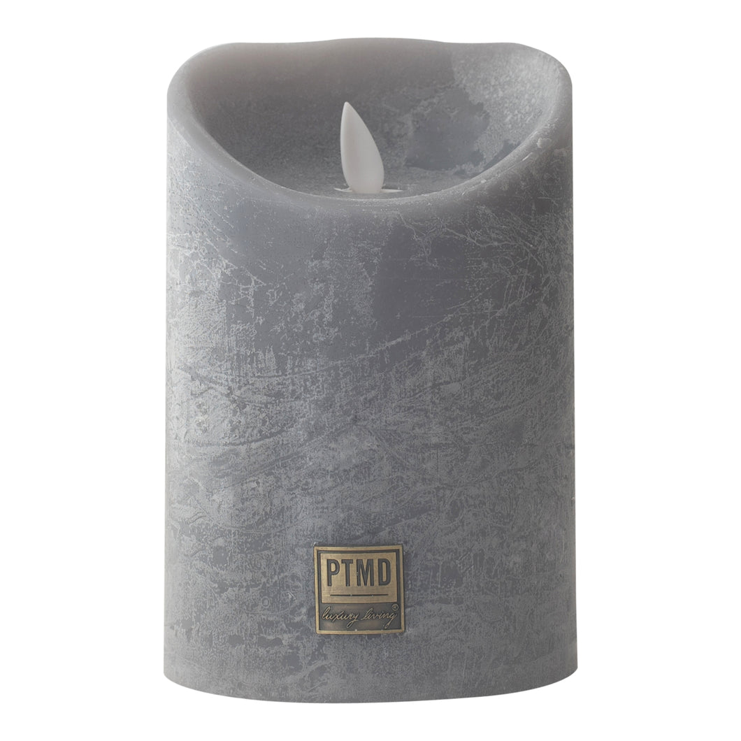 PTMD - LED Light Candle rustic suede grey moveable flame