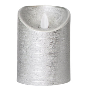 PTMD - LED Light Candle metallic taupe moveable flame S