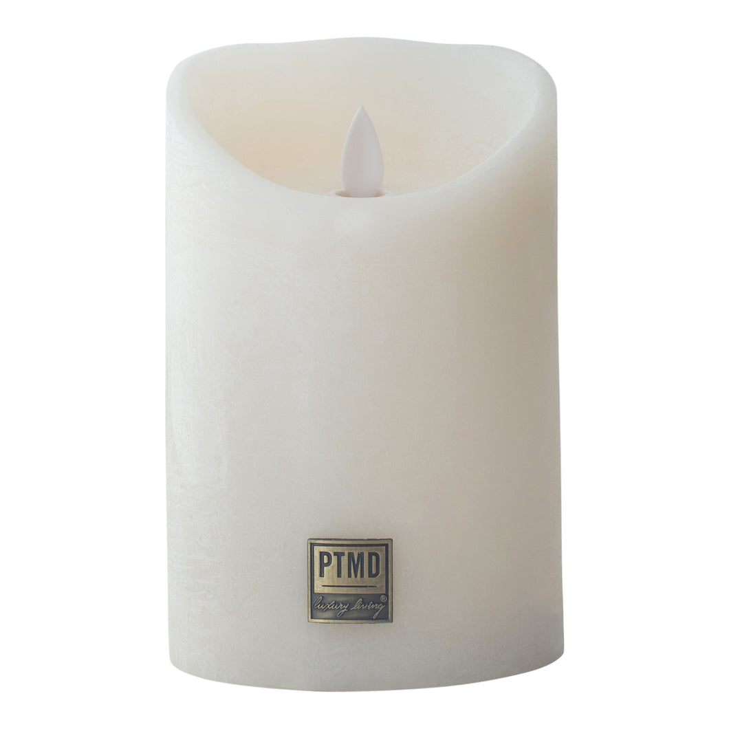 PTMD - LED Light Candle rustic white moveable flame L