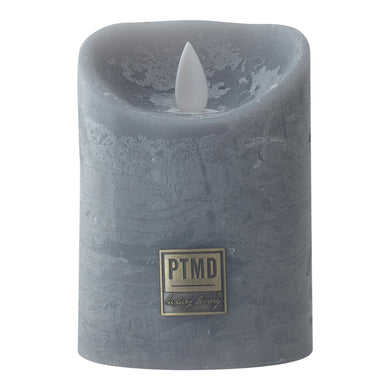 LED Light Candle rustic suede grey moveable flame L