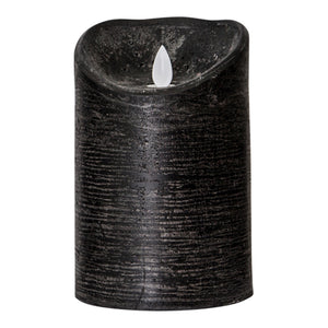 PTMD - LED Light Candle rustic black moveable flame L