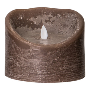 PTMD - LED Light Candle rustic brown moveable flame XL