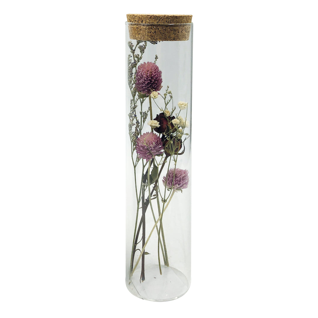 PTMD - Jadine Clear glass tube with dried flowers D