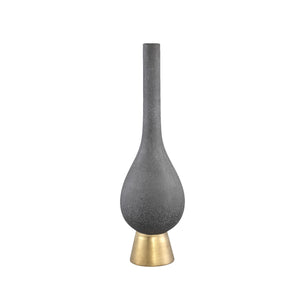 PTMD - Diani Grey ceramic pot gold base round narrow S