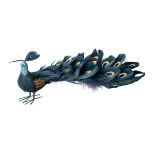 PTMD - LouLou Dark Green foam peacock statue w feathers S of L