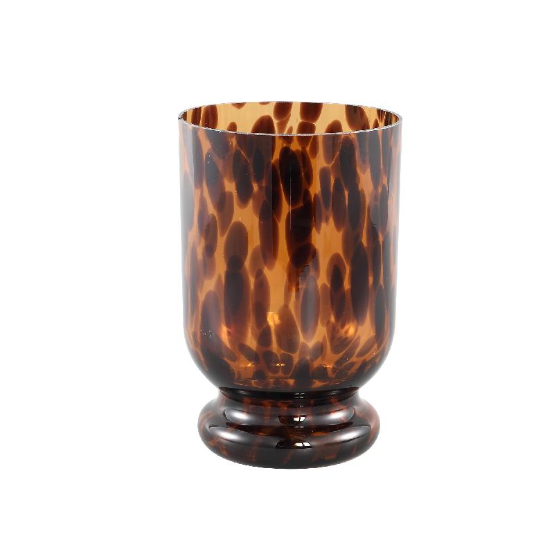 PTMD - Rikkie Brown glass vase with dotted pattern round M