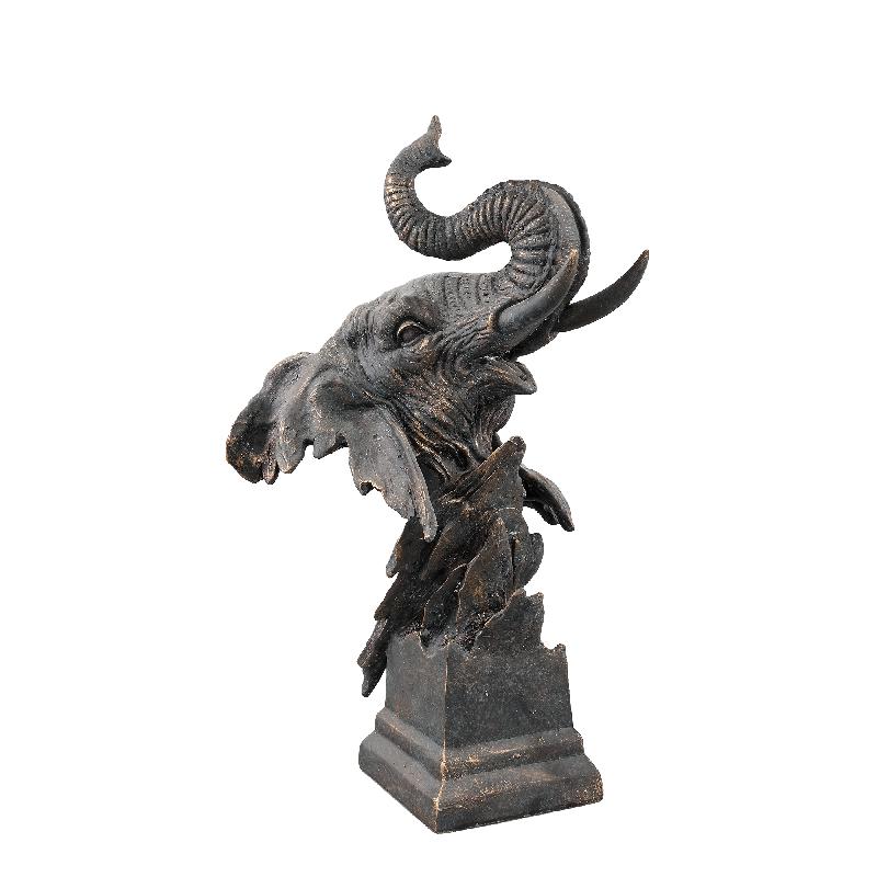 PTMD - Nikko Copper poly elephant head statue