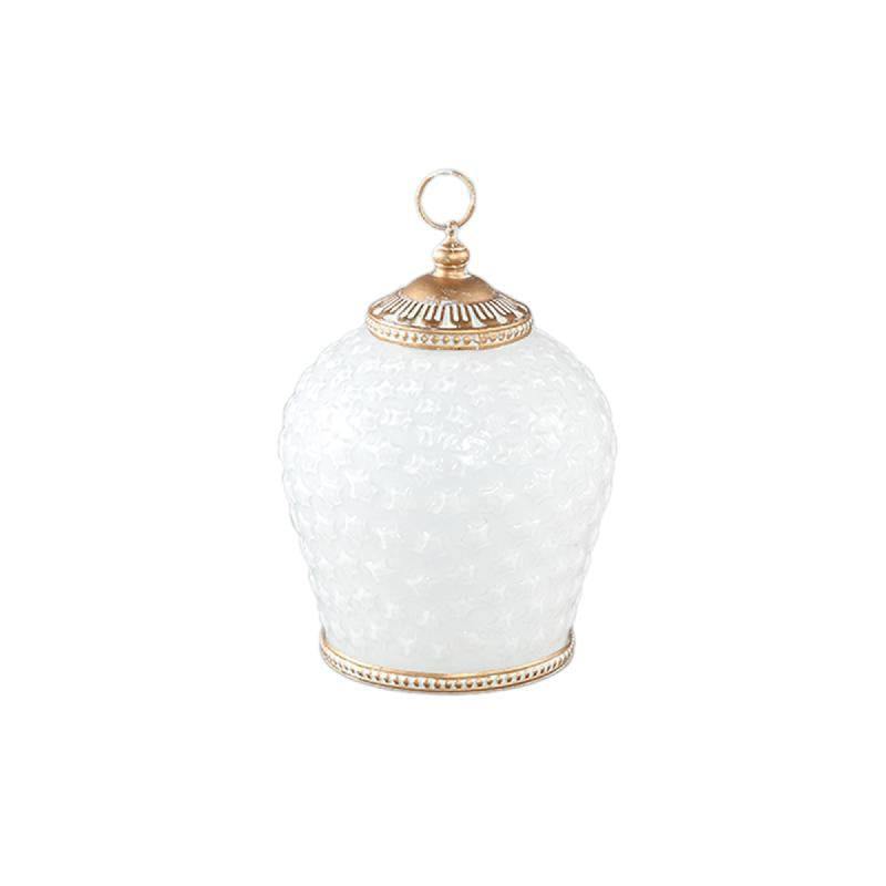 PTMD - Decoritz White glass LED lantern bulb with pattern