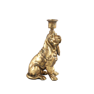 PTMD - Emmerly Gold poly sitting dog candle holder C