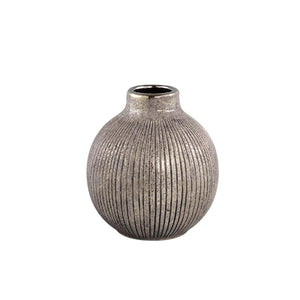 PTMD - Avay Gold ceramic pot ribbed round bulb S