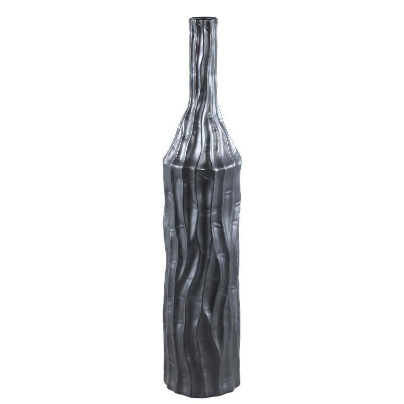 PTMD - Finne Black glazed ceramic bottle shape pot L