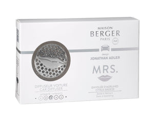 Maison Berger Autoparfum Startersset + 1 navulling  Mrs. - Chrome / Envolée d'Agrumes