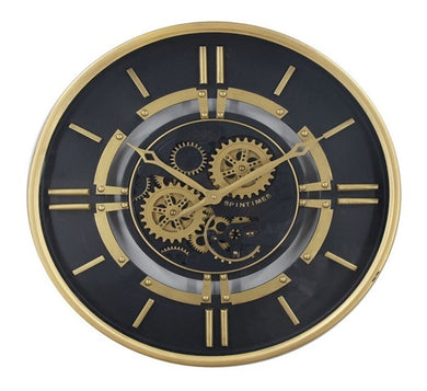 Mansion - Gold/Black Stripe Gear Clock 60cm Glass Cover