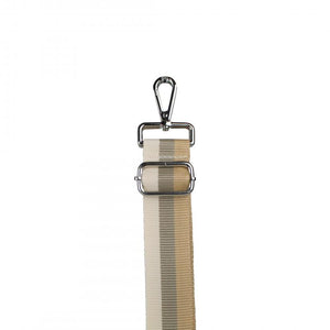 Baggyshop - Woven strap – Striped beige (zilver)