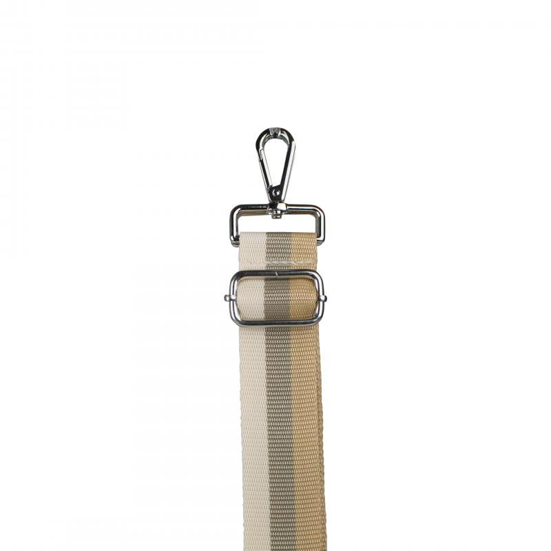 Baggyshop - Woven strap – Striped beige (zilver)