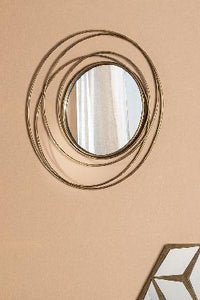 PTMD - Bellinda Gold metal wall mirror thin circles round