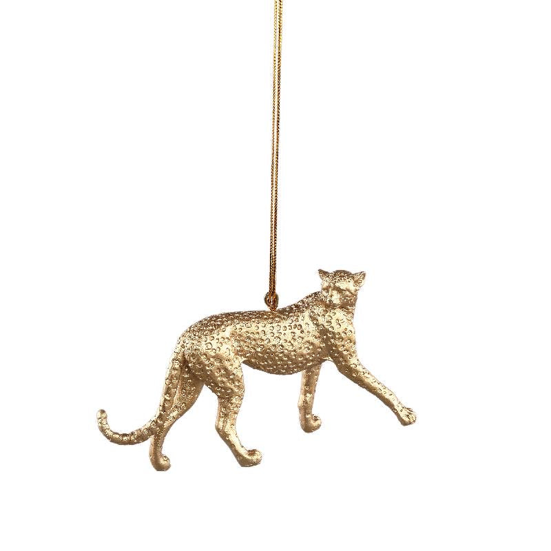 PTMD Animal Goud poly lopend luipaard hanger