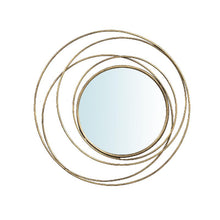 Afbeelding in Gallery-weergave laden, PTMD - Bellinda Gold metal wall mirror thin circles round
