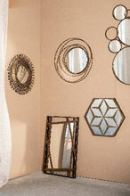 Afbeelding in Gallery-weergave laden, PTMD - Bellinda Gold metal wall mirror thin circles round