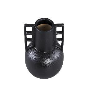 PTMD - Essa Black matt ceramic pot with two ears L