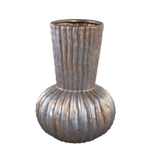 Afbeelding in Gallery-weergave laden, PTMD - Bodi Bronze ceramic pot round high border ribbed L