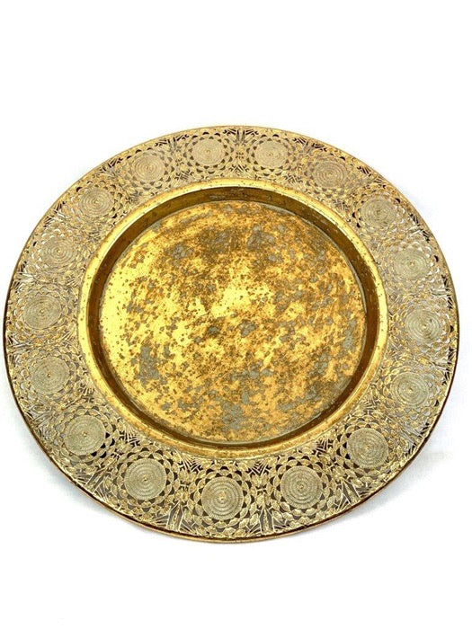 Mansion - Weathered gold metal plate 53*53*6