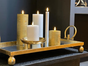 Mansion - Led Pillar Candle Gold Metallic 7.5*20cm